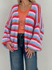 Cardigan Streifen in Pink/Orange Artikel 6362
