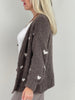 Cardigan Bouclé Herzmuster in Taupe Artikel 6370