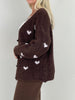 Cardigan Bouclé Herzmuster in Mokka Artikel 6369