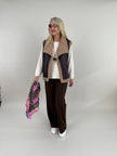 Weste Teddyfell und Lederoptik Braun Art. 6345