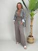 Bandeau-Top gesmokt Uni in Taupe