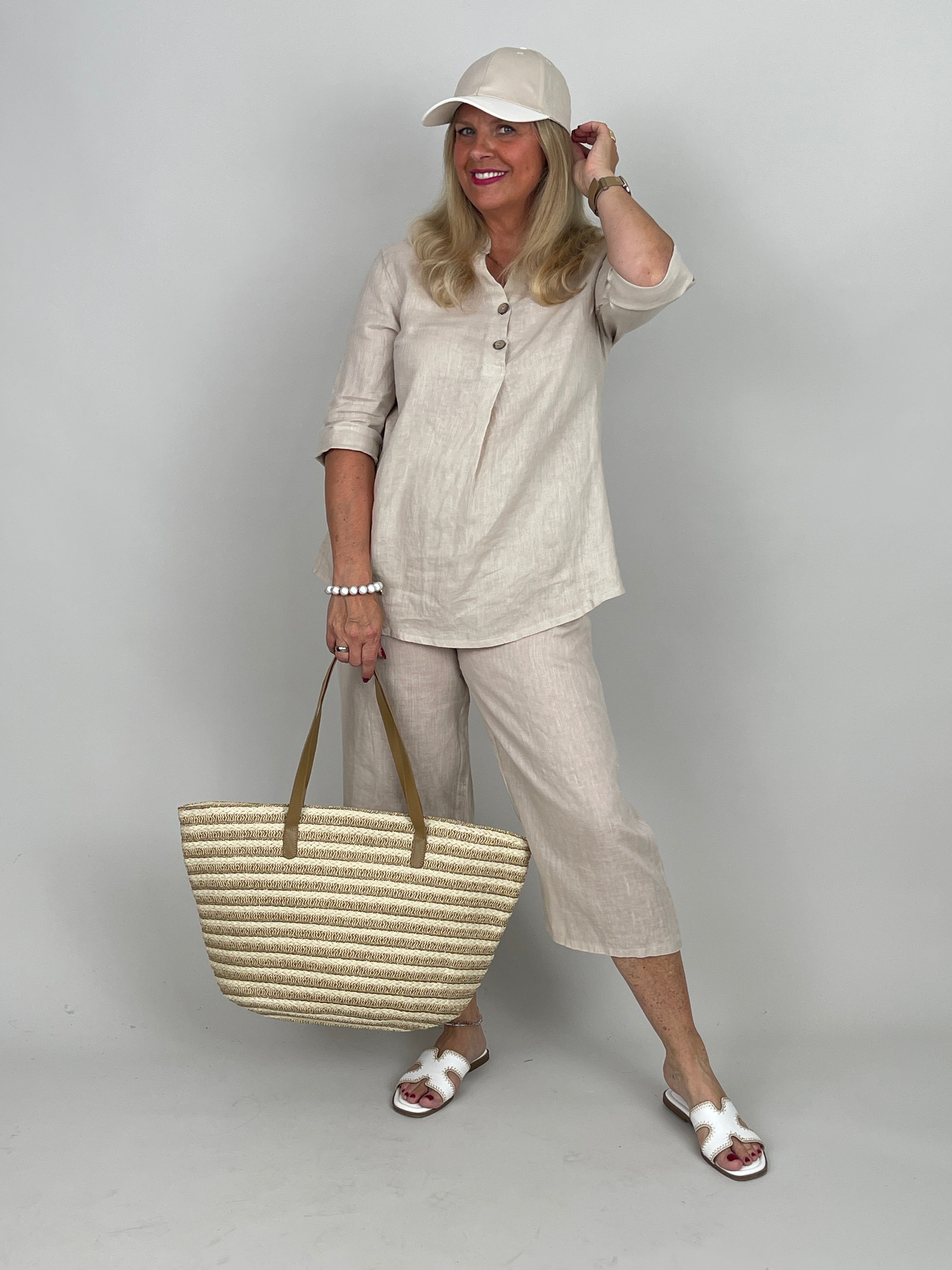 Tunika Leinen in Beige
