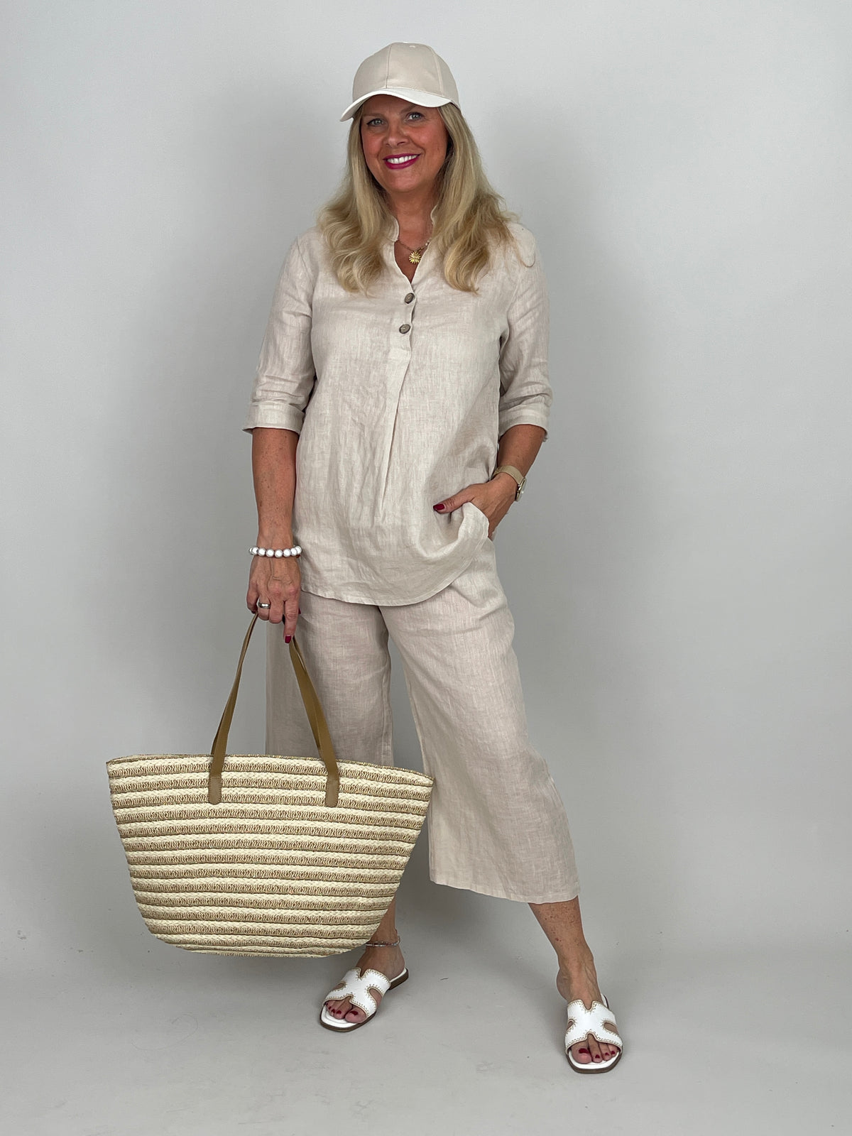 Tunika Leinen in Beige