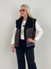 Weste Teddyfell und Lederoptik Schwarz Art. 6347