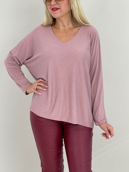 Langarmshirt Feinstrick Altrosa Art. 6395