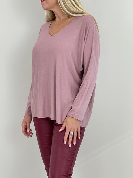 Langarmshirt Feinstrick Altrosa Art. 6395