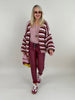 Cardigan Streifen in Bordeaux/Rosa Artikel 6363