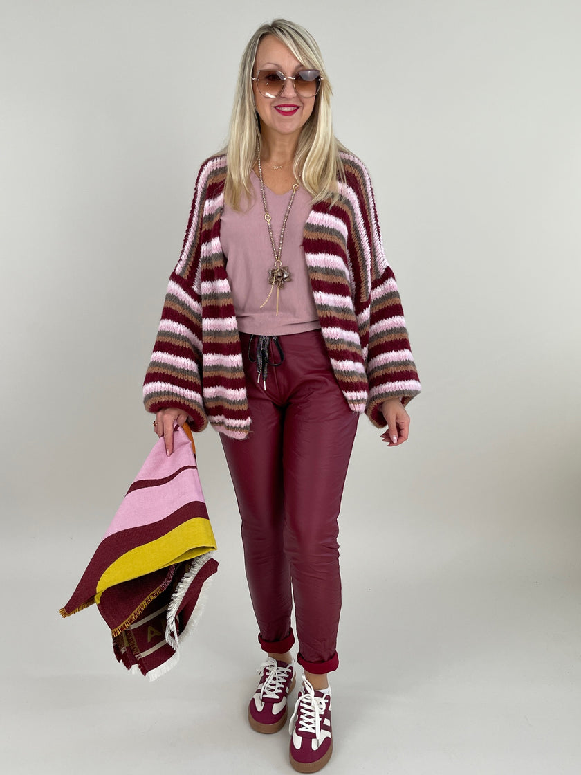 Jogpants Lederoptik in Bordeaux Artikel 6351