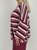 Cardigan Streifen in Bordeaux/Rosa Artikel 6363