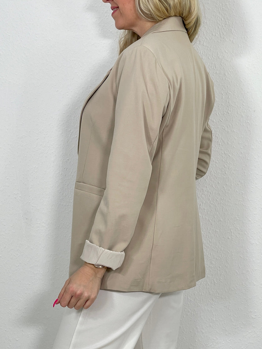 Blazer in Beige mit Leo Futter