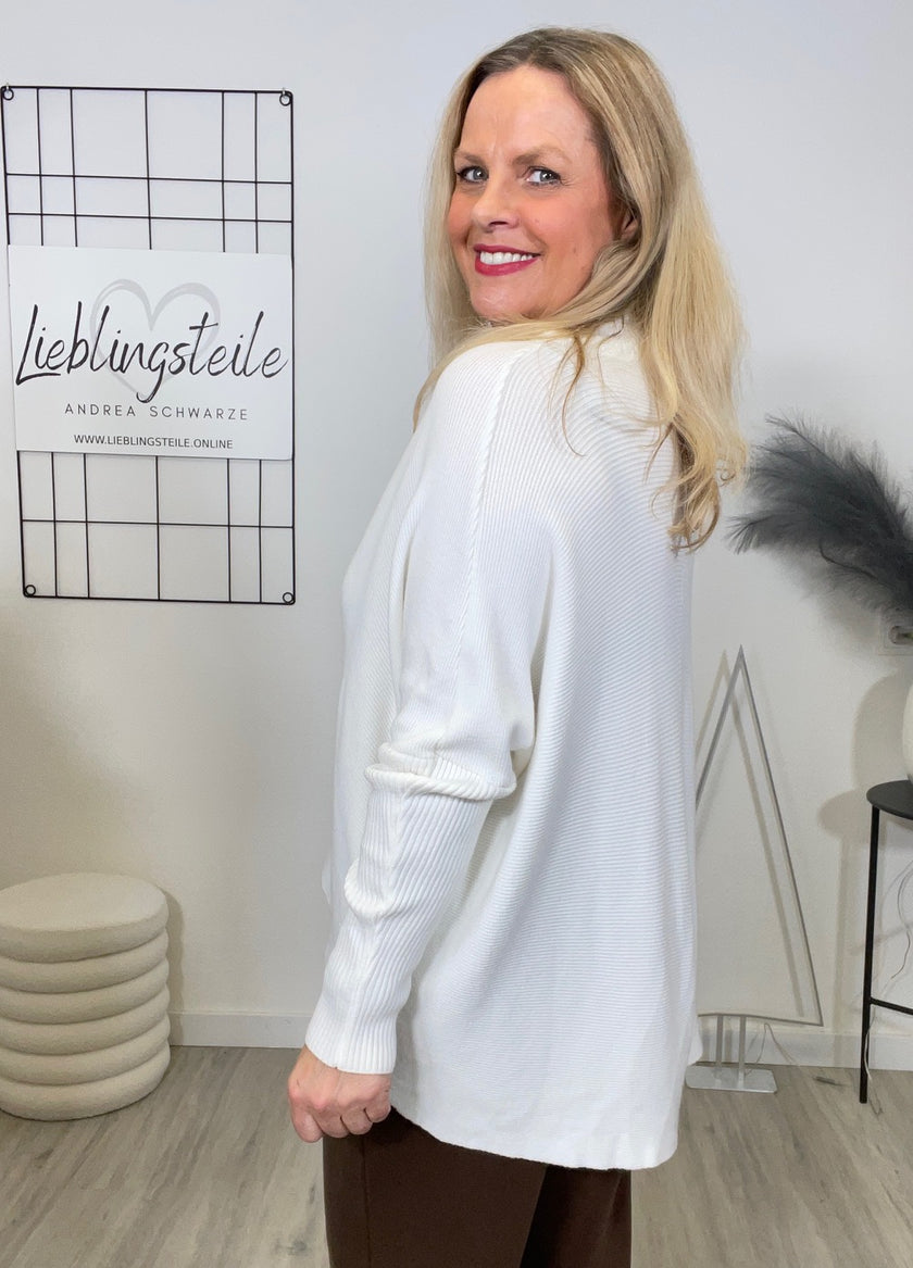 Pullover Uni Fledermaus-Ärmel in versch. Farben Art. 6681