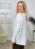 Pullover Uni Fledermaus-Ärmel in Offwhite
