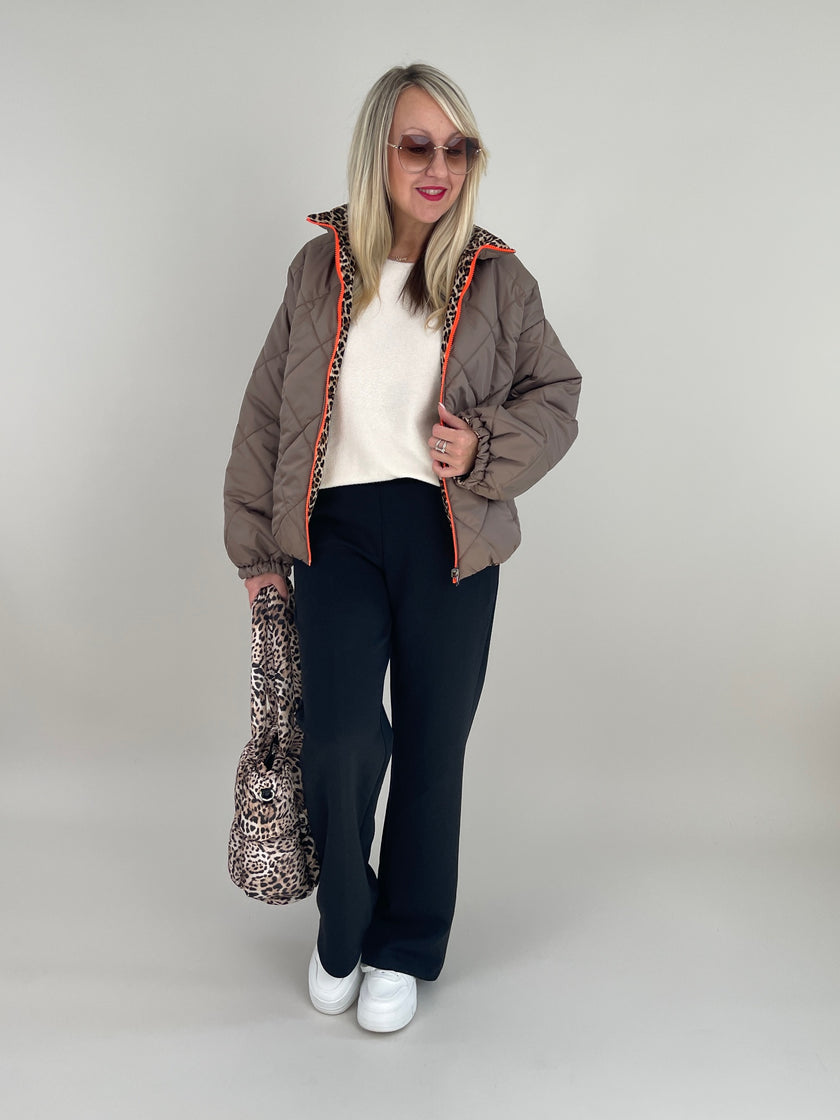 Wendejacke in Taupe/Leo mit Neon Artikel 6376