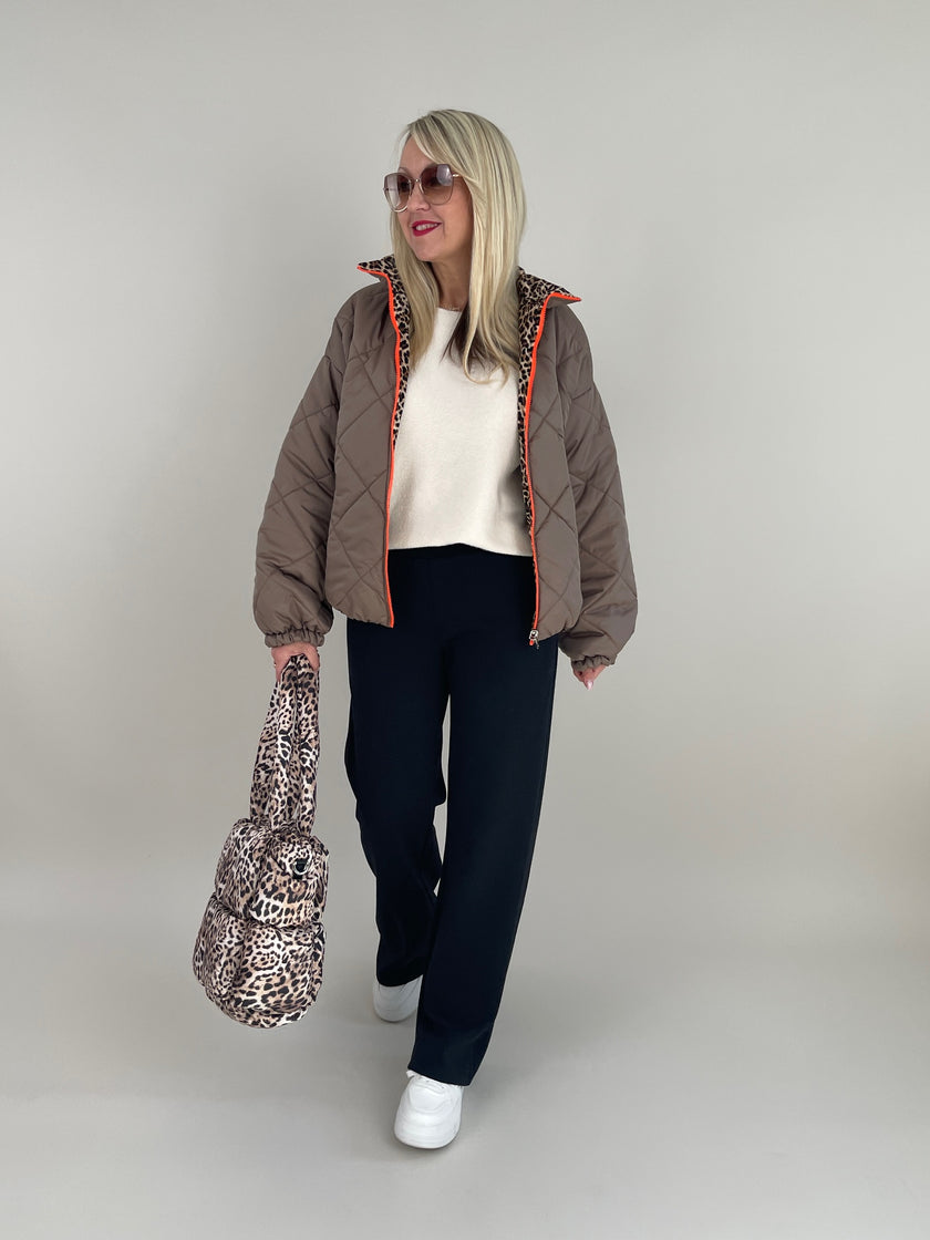 Wendejacke in Taupe/Leo mit Neon Artikel 6376