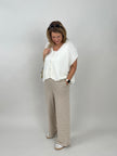 Strickhose Streifen in Camel