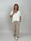 Strickhose Streifen in Camel