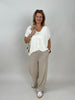 Strickhose Streifen in Camel