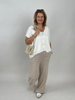 Strickhose Streifen in Camel