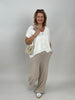Strickhose Streifen in Camel