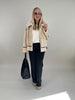 Jacke Kunstfell Lederoptik-Details in Beige Art. 6388