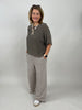 Strickhose Streifen in Taupe