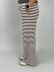 Strickhose Streifen in Taupe