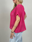 Netzpullover Kurzarm in Pink Artikel 6976
