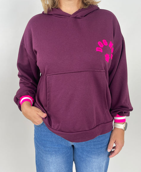 Hoodie Dog Mom in Pflaume