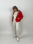 Wendejacke mit Leo-Design in Rot