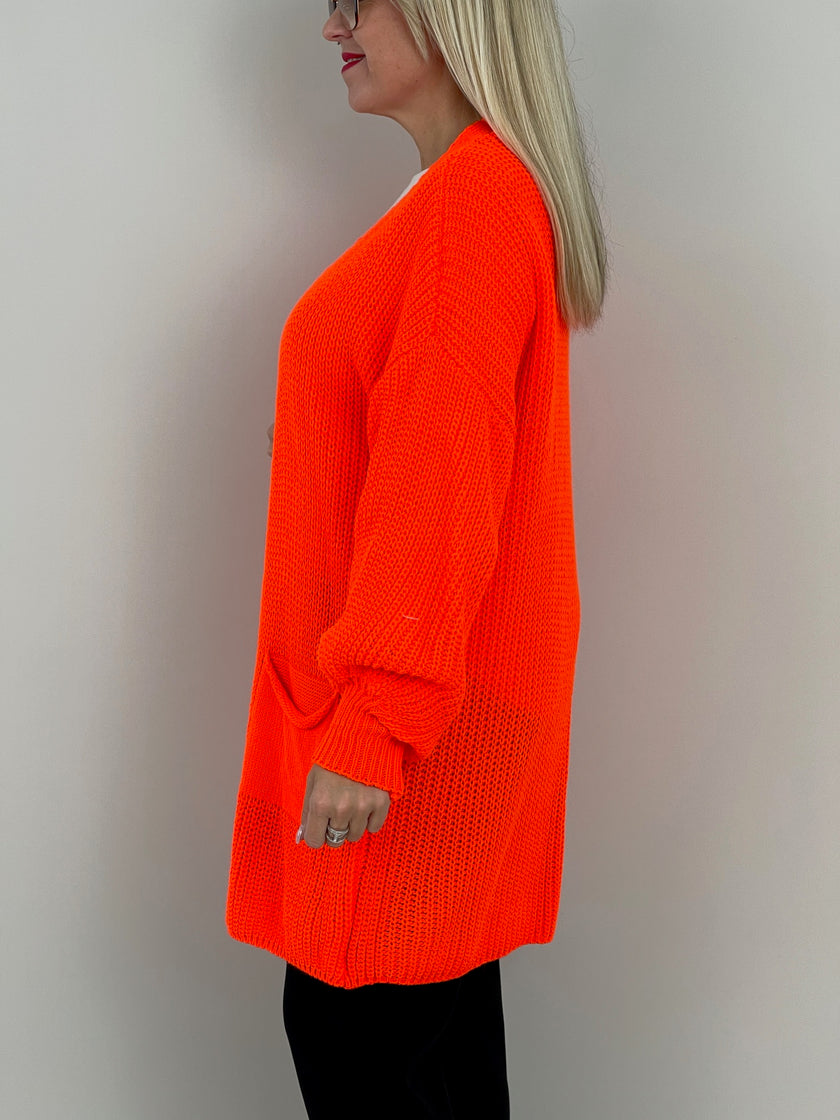 Cardigan Ballon-Ärmel in Orange Artikel 6422