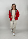 Wendejacke mit Leo-Design in Rot