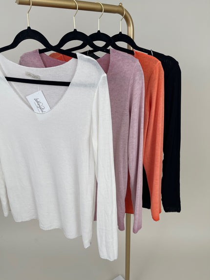 Langarmshirt mit Glitzerfäden versch. Farben Art. 6349