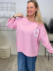 Sweatshirt mit Schriftzug im Rücken in Rosa Artikel 6692