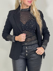 Langarmshirt Mesh mit Glitzersteinchen Artikel 5462