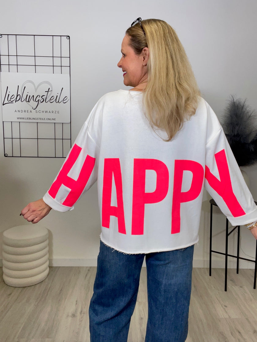 Sweatshirt mit Schriftzug im Rücken in Weiß Artikel 6693