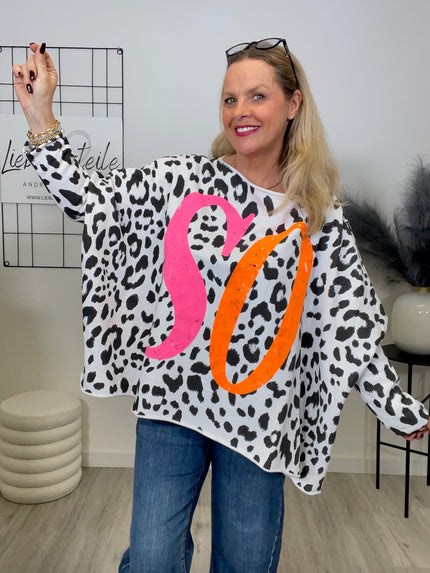 Sweatshirt Leo in Schwarz/Weiß Art. 6696