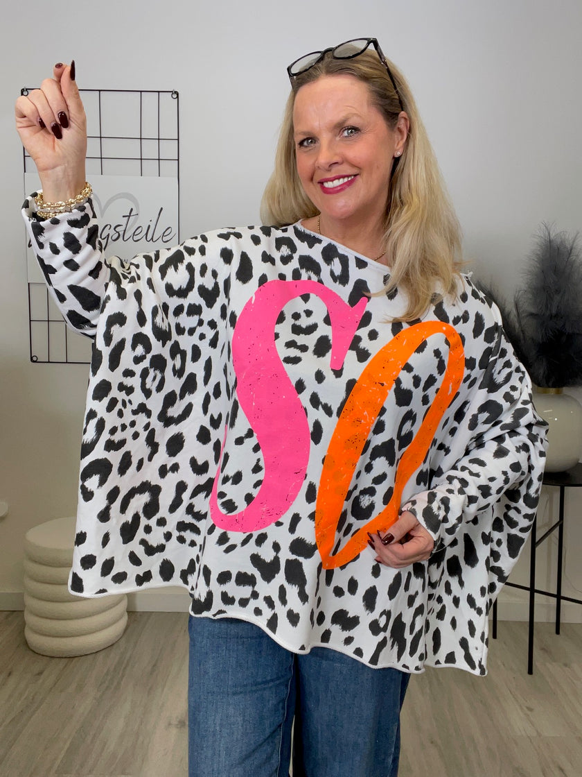 Sweatshirt Leo in Schwarz/Weiß Art. 6696