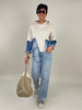 Hoodie mit Jeans-Details in Beige Art. 6382