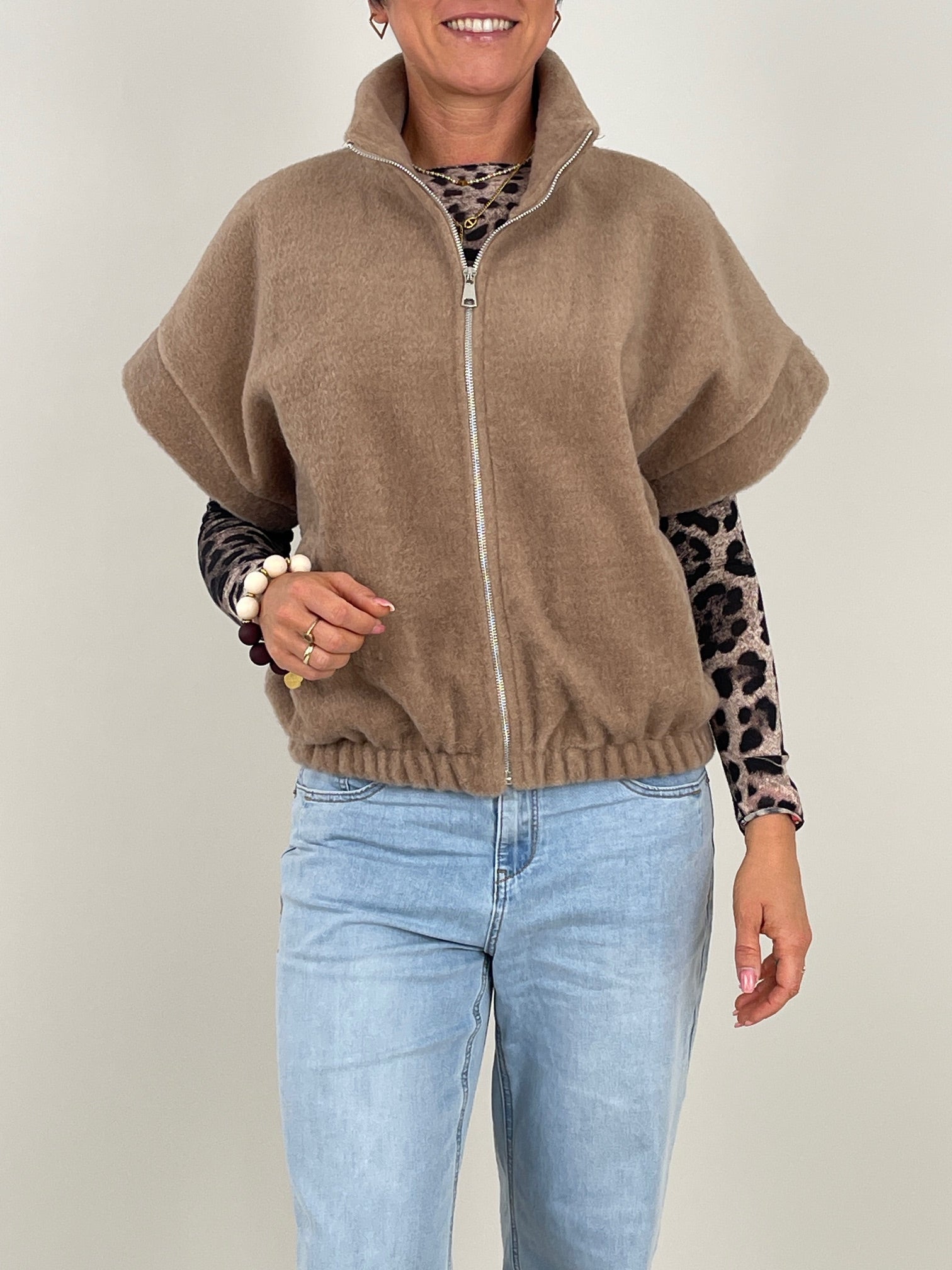 Weste Woll-Fleece Optik in Camel Artikel 6393