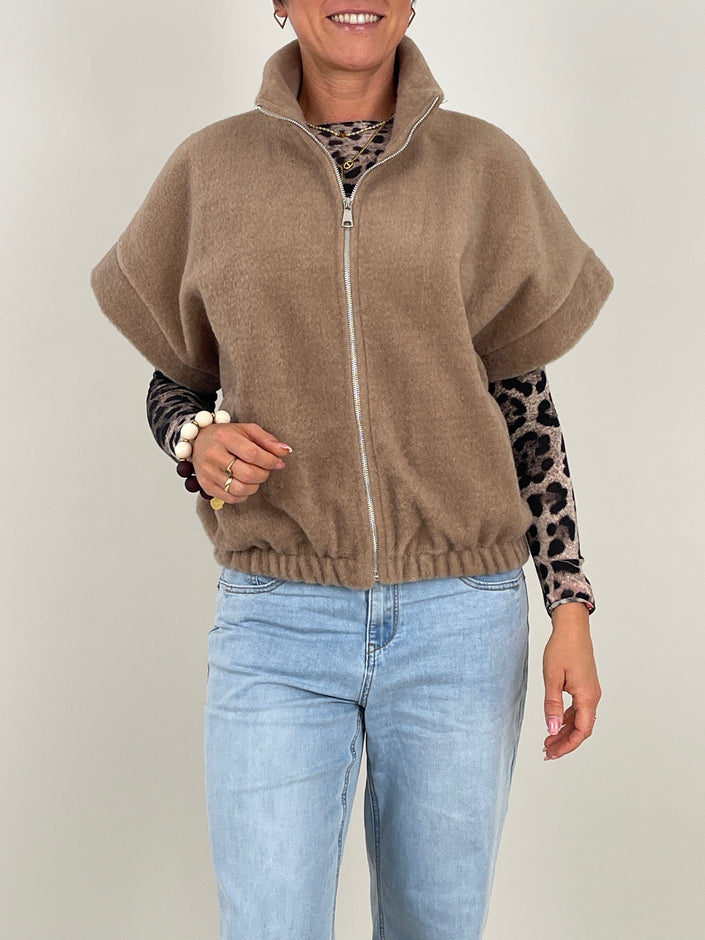 Weste Woll-Fleece Optik in Camel Artikel 6393