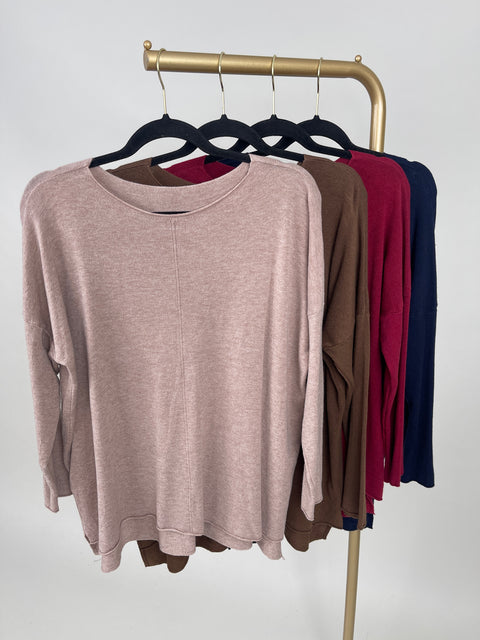 Pullover Feinstrick Uni in versch. Farben