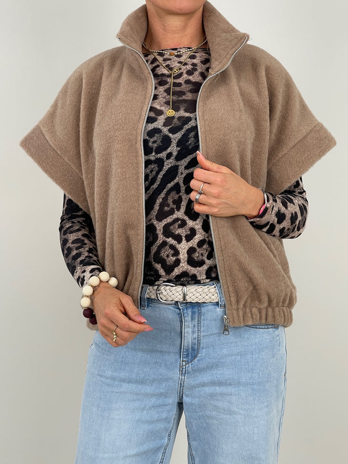 Weste Woll-Fleece Optik in Camel Artikel 6393