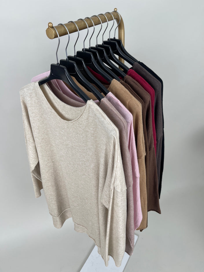 Pullover Feinstrick Uni in versch. Farben
