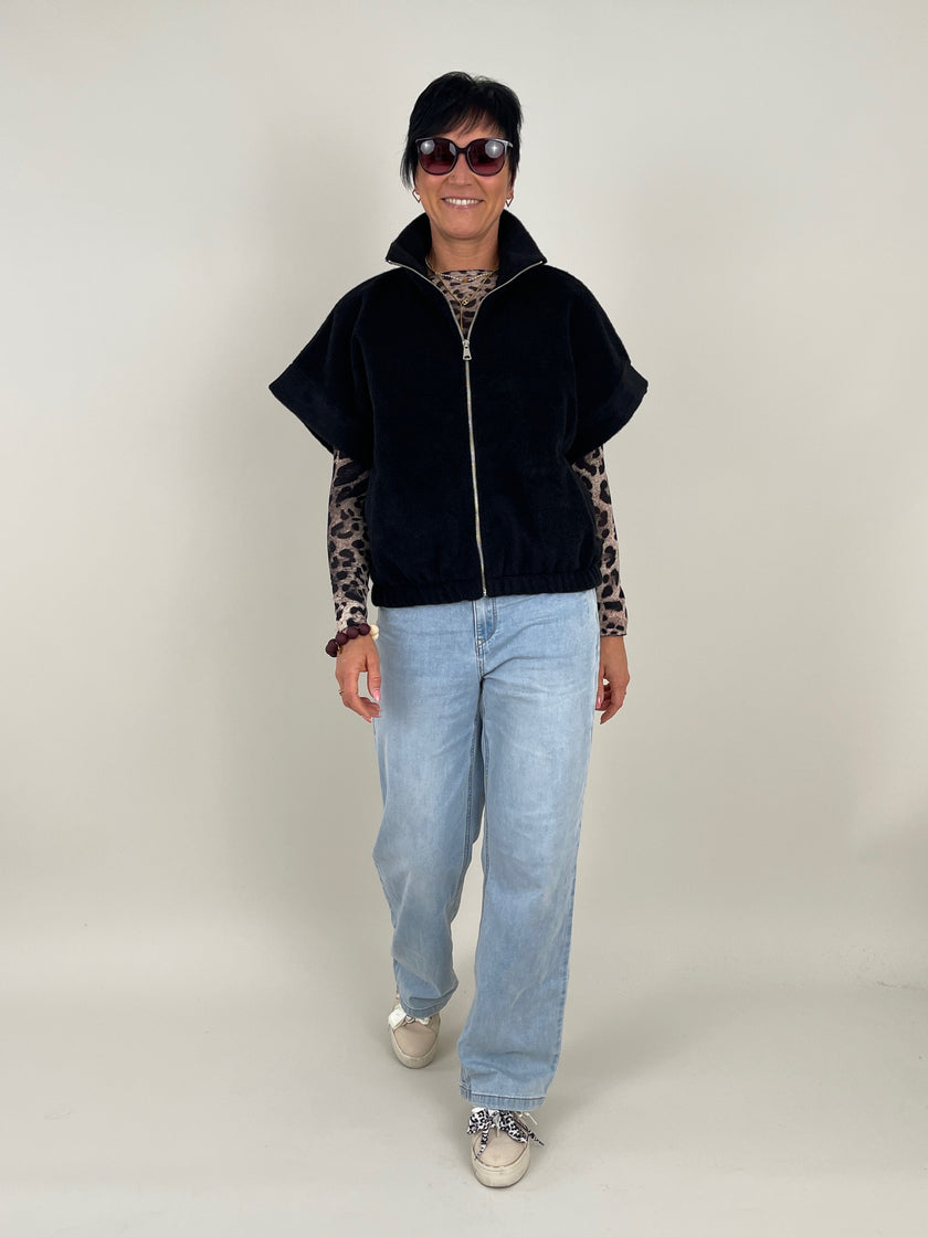 Weste Woll-Fleece Optik in Schwarz Artikel 6392