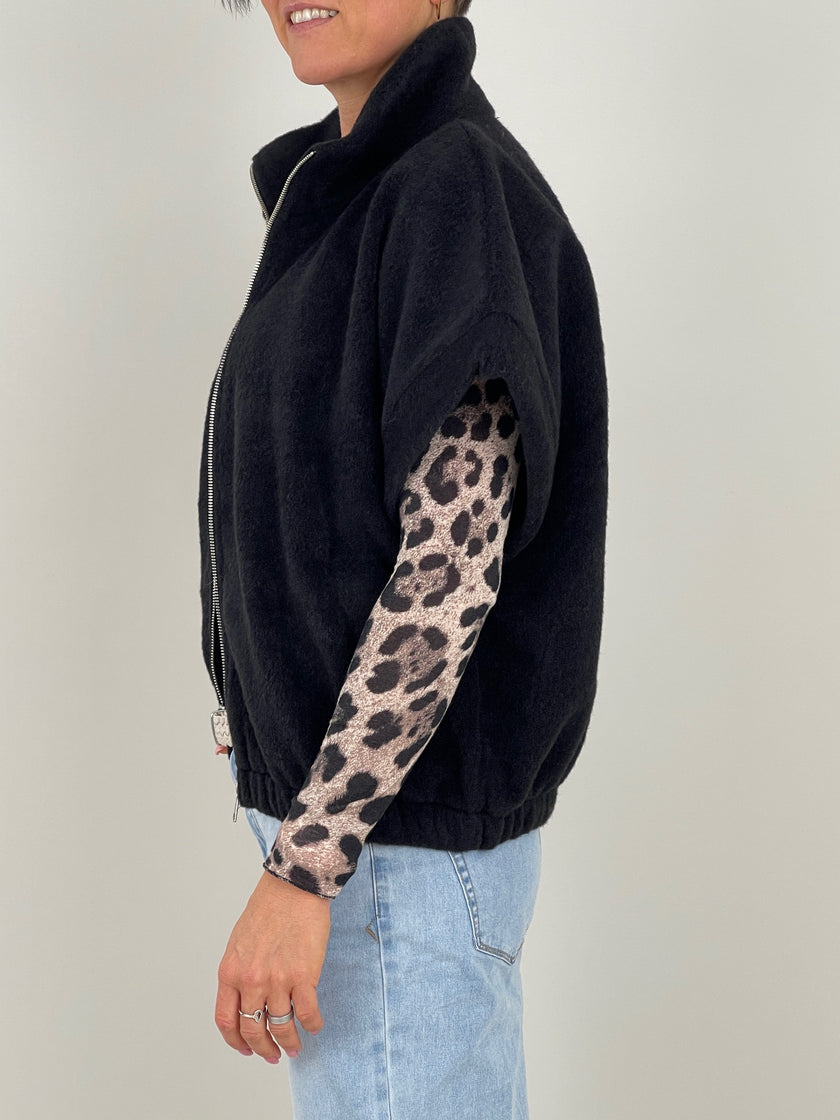 Weste Woll-Fleece Optik in Schwarz Artikel 6392