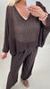 Pullover Lochmuster in Mokka Artikel 5998
