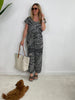 Jumpsuit gemustert in Schwarz/Creme Artikel 4065