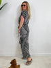 Jumpsuit gemustert in Schwarz/Creme Artikel 4065