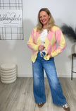 Cardigan Rauten in Gelb/Rosa Artikel 6700