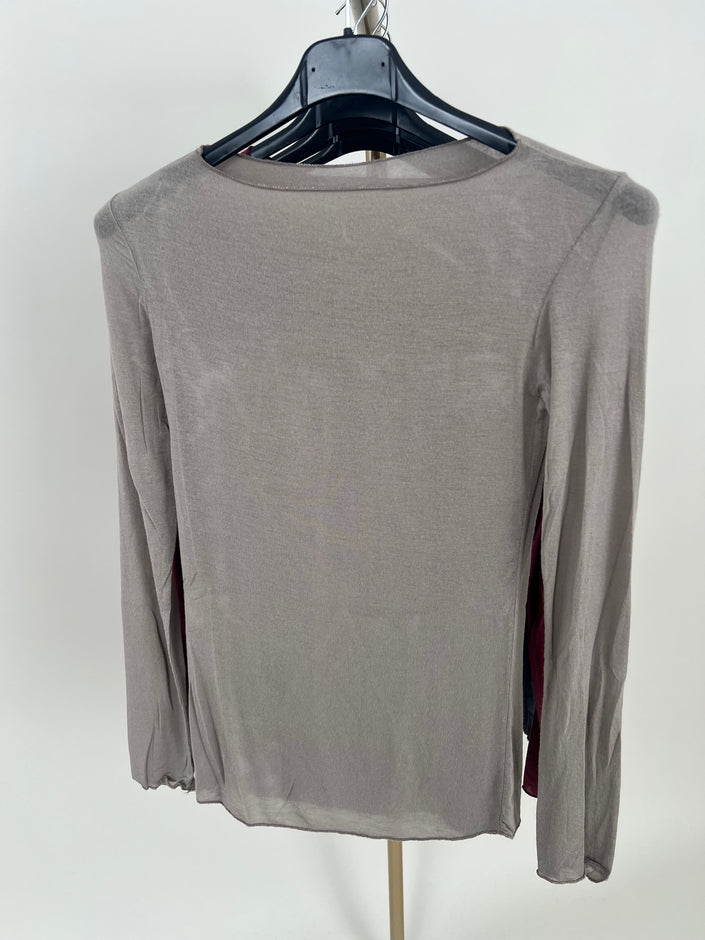 Langarmshirt mit Cashmere Uni in verschiedenen Farben Artikel 6213